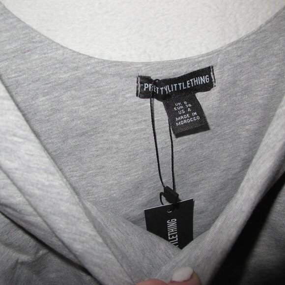 NWT - PrettyLittleThing Cotton Cold Shoulder Crop Top - Picture 6 of 9